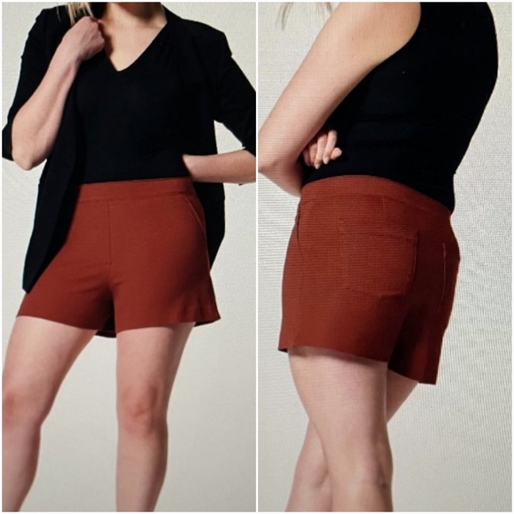 SPANX, New Polished Bronze Glow On the Go High Rise 6" Stretch Shorts Size XL - Picture 1 of 9